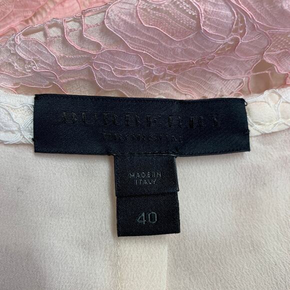 BURBERRY PRORSUM Size 4 Pink White Floral Pencil Guipure Lace Ombré Skirt - Picture 4 of 5
